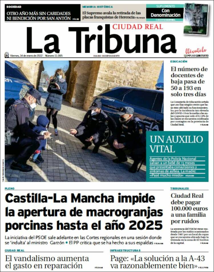 Portada de La Tribuna de Ciudad Real (España)