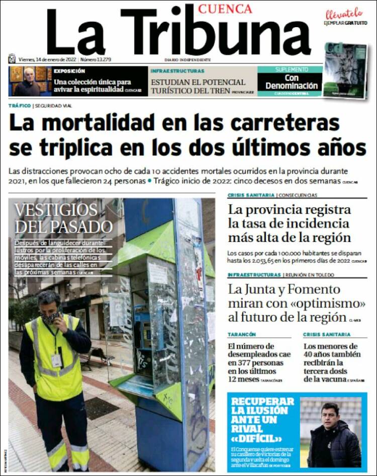 Portada de La Tribuna de Cuenca (España)