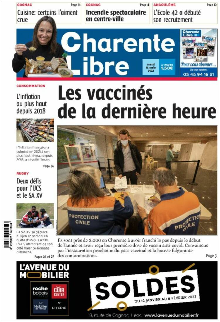 Portada de Charente Libre (Francia)