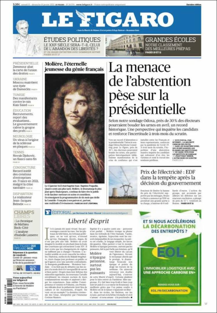 Portada de Le Figaro (Francia)