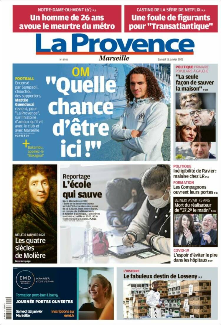 Portada de La Provence (Francia)