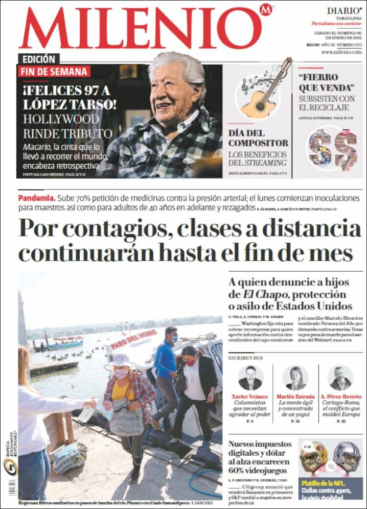 Portada de Milenio - Tamaulipas (M&eacute;xico)