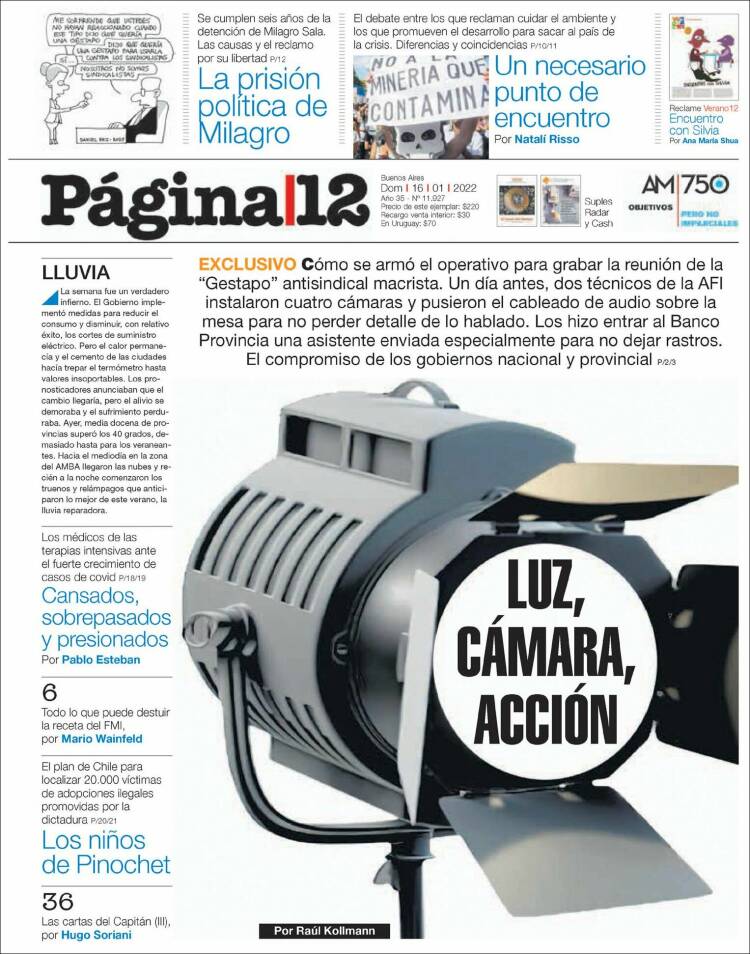 Portada de Página/12 (Argentina)