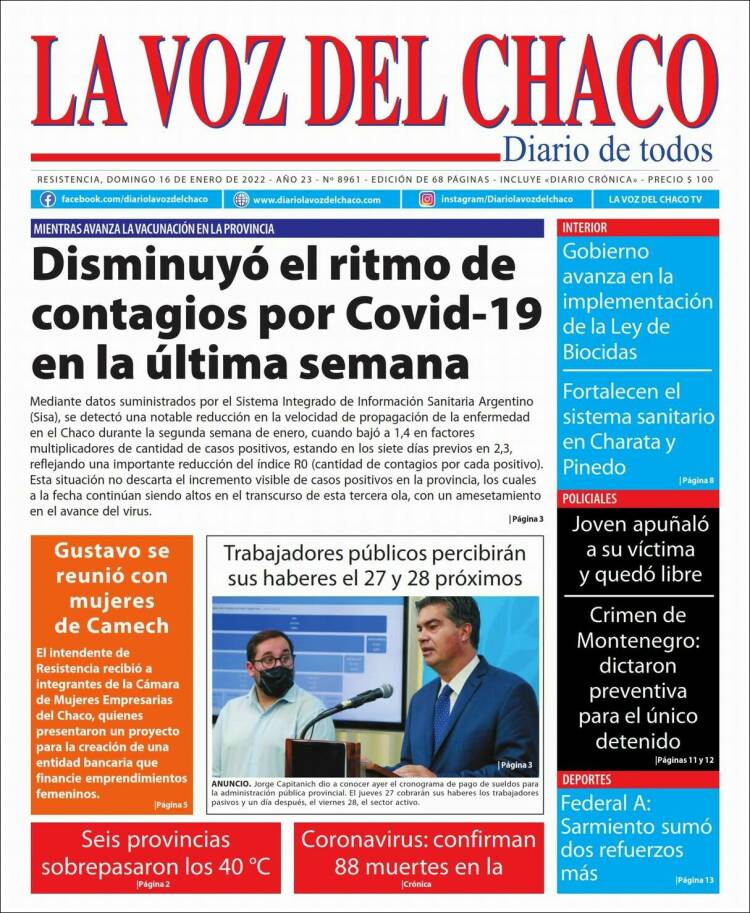 Portada de La Voz del Chaco (Argentina)