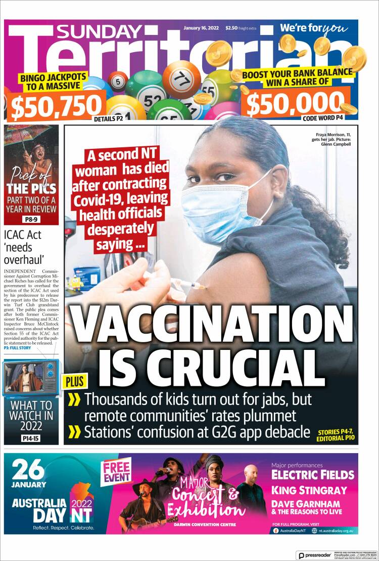 Portada de Northern Territory News (Australia)