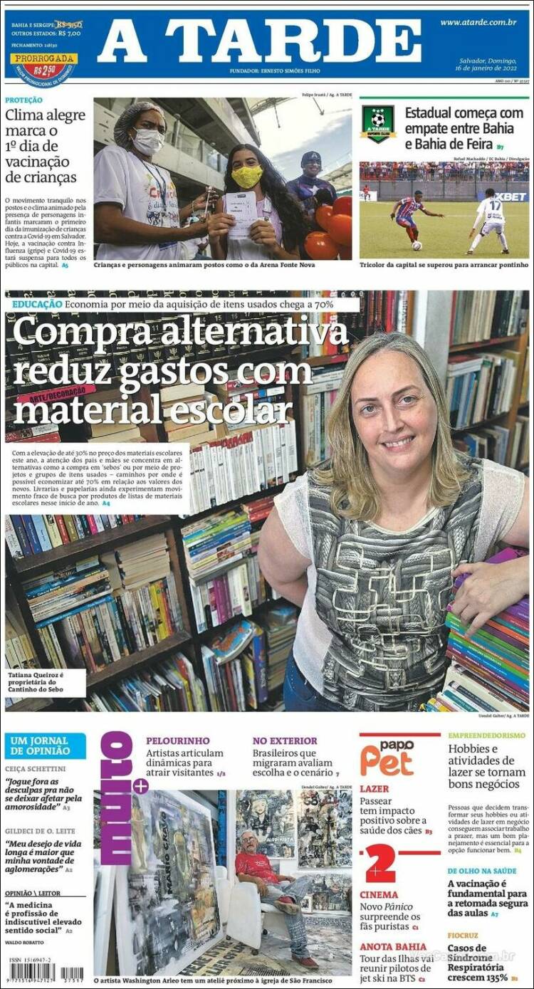 Portada de Diário A Tarde (Brasil)