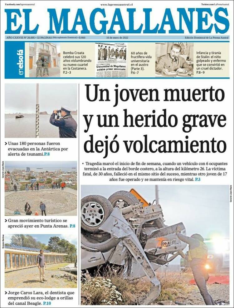 Portada de El Magallanes (Chile)