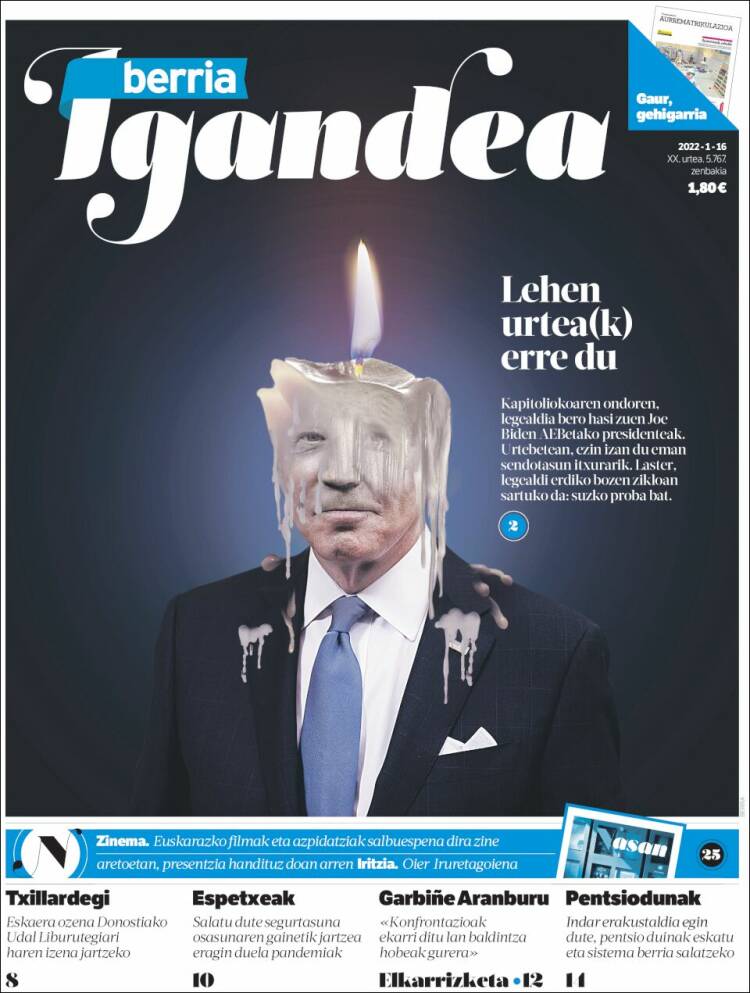 Portada de Berria (Espa&ntilde;a)