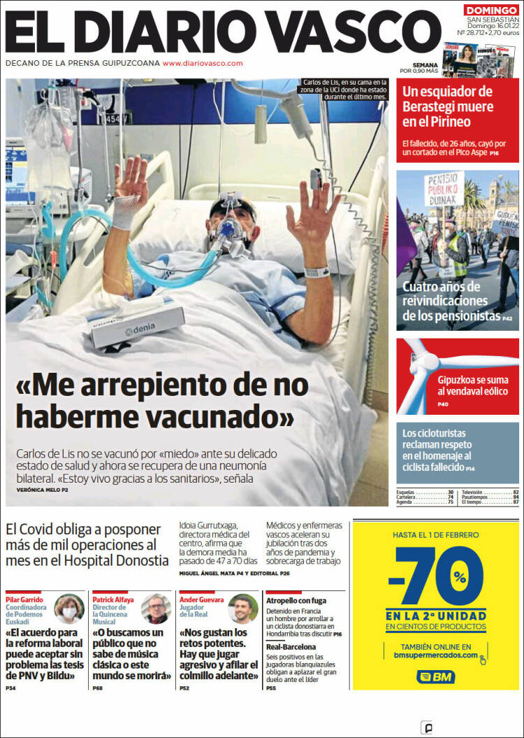 Portada de Diario Vasco (Espa&ntilde;a)