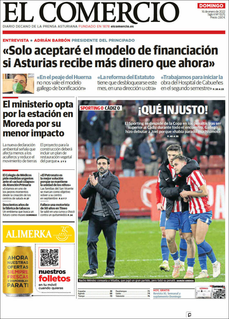 Portada de El Comercio - Gijón (Espa&ntilde;a)