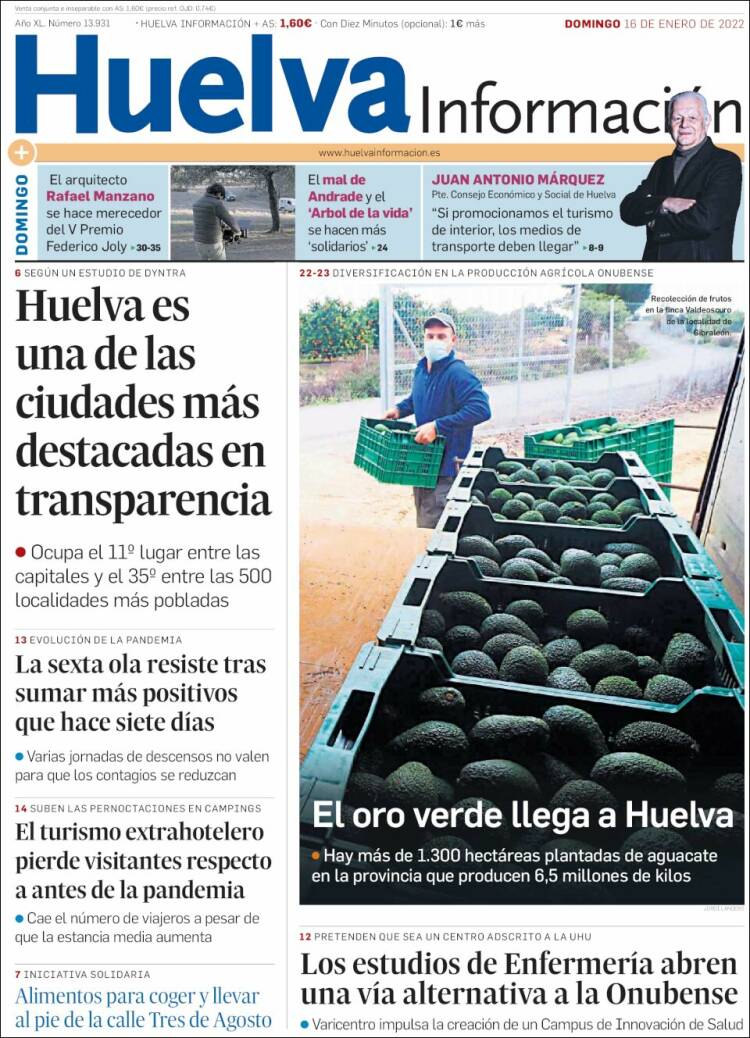 Portada de Huelva Información (Espa&ntilde;a)
