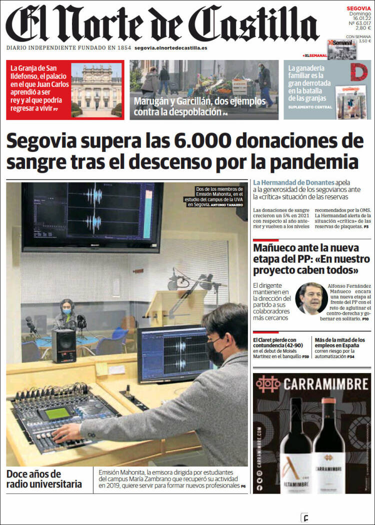 Portada de Norte de Castilla - Segovia (Espa&ntilde;a)