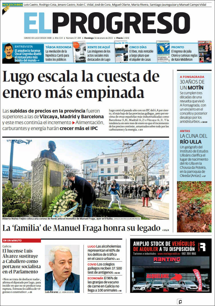 Portada de El Progreso (Espa&ntilde;a)