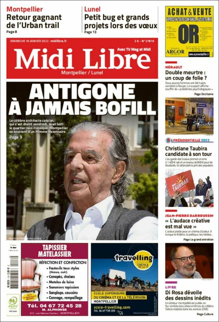 Portada de Midi Libre (Francia)