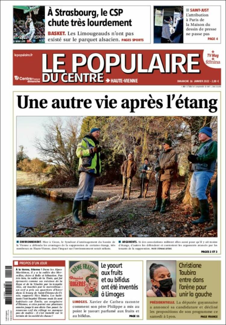 Portada de Le Populaire du Centre (Francia)