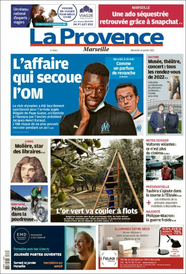 Portada de La Provence (Francia)