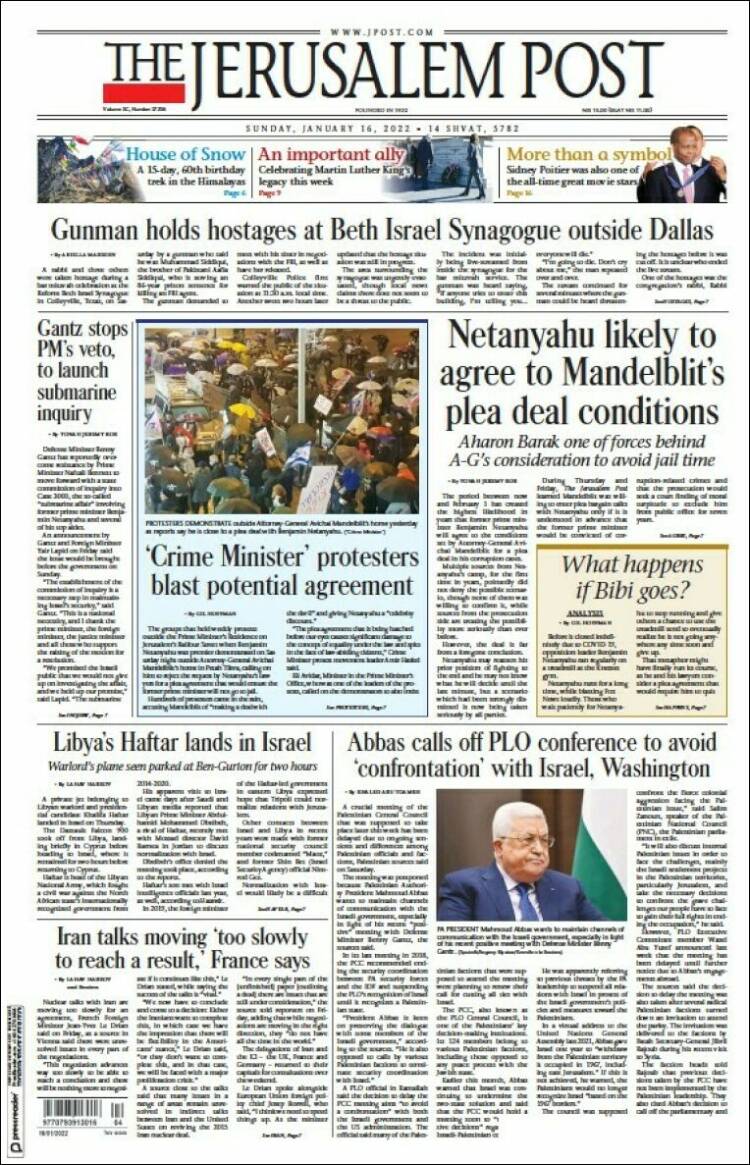 Portada de The Jerusalem Post (Israel)