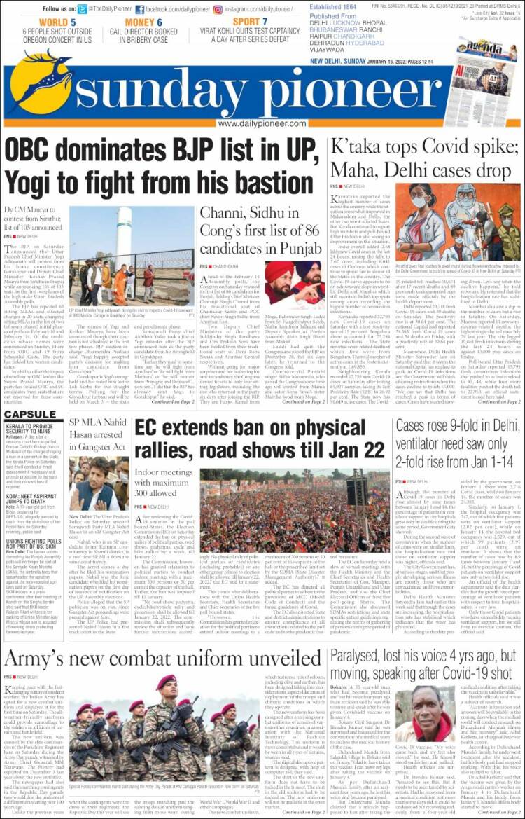 Portada de The Pioneer (India)
