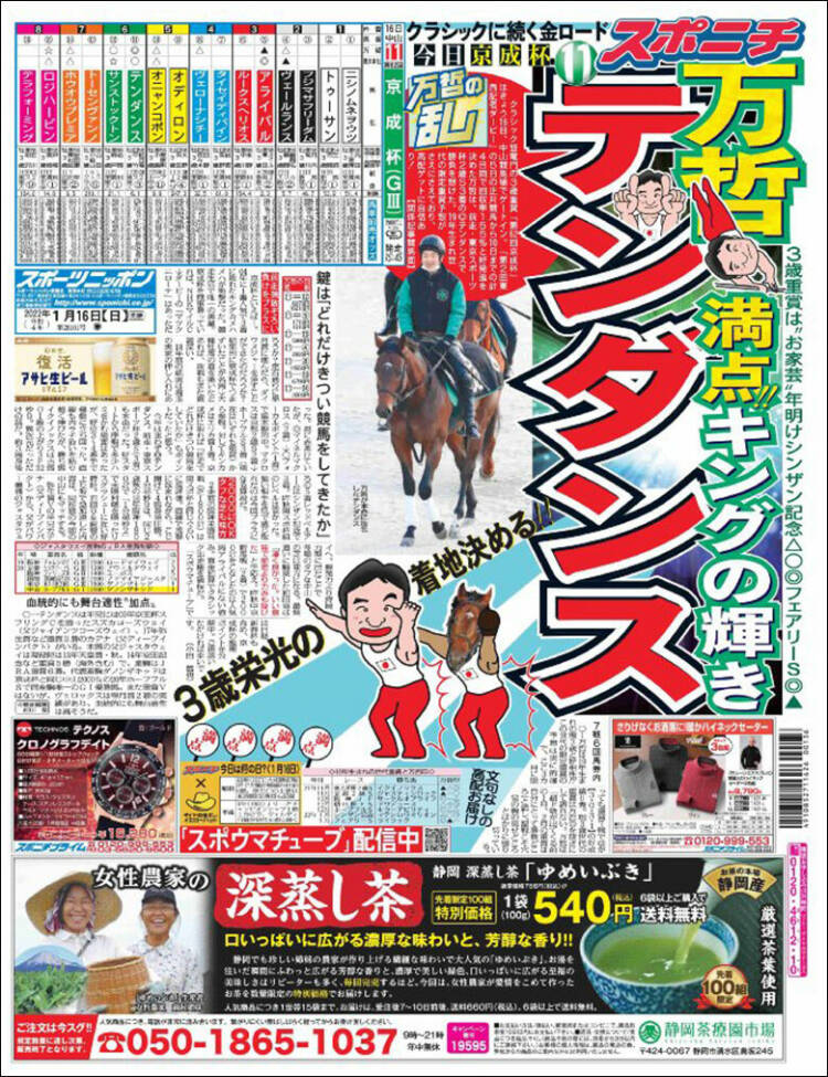 Portada de Sports Nippon - スポーツニッポン, (Jap&oacute;n)