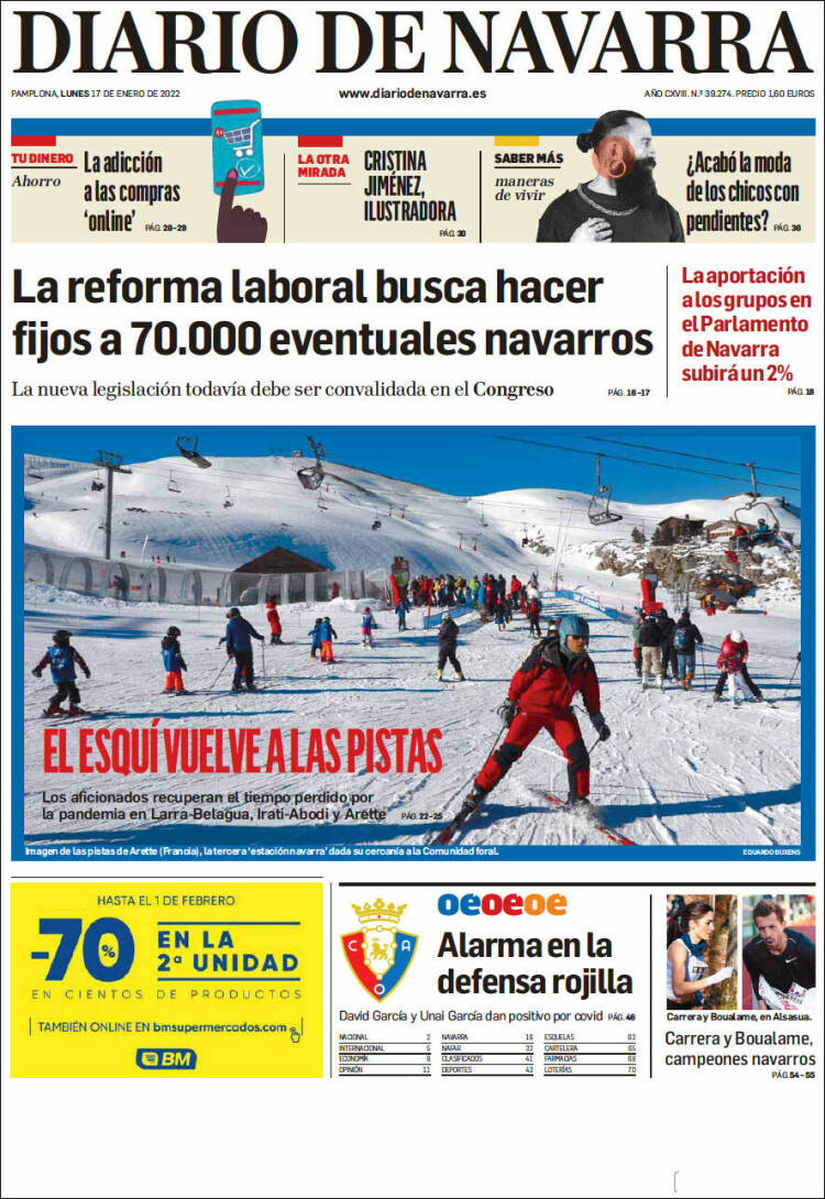 Portada de Diario de Navarra (Espagne)