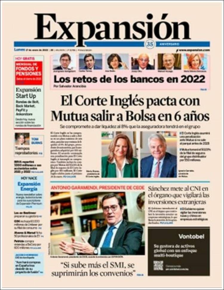 Portada de Expansión (Espa&ntilde;a)