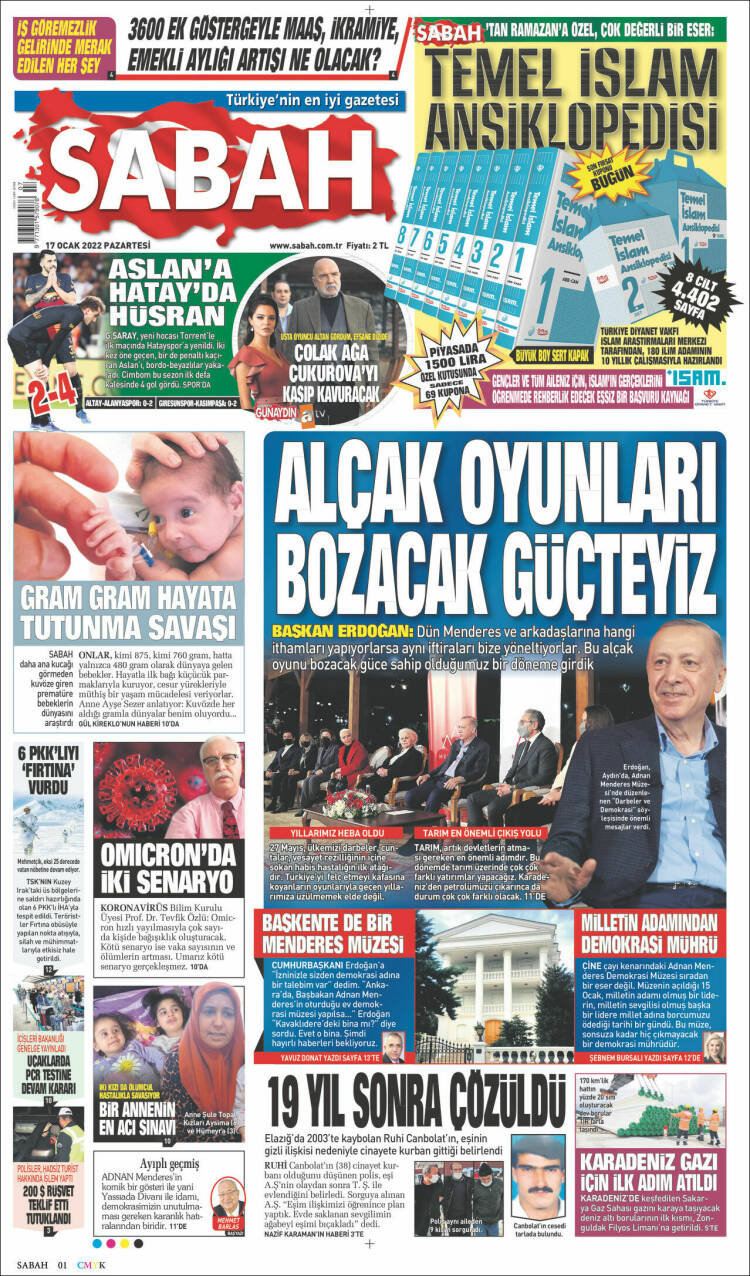 Portada de Sabah (Turqu&iacute;a)