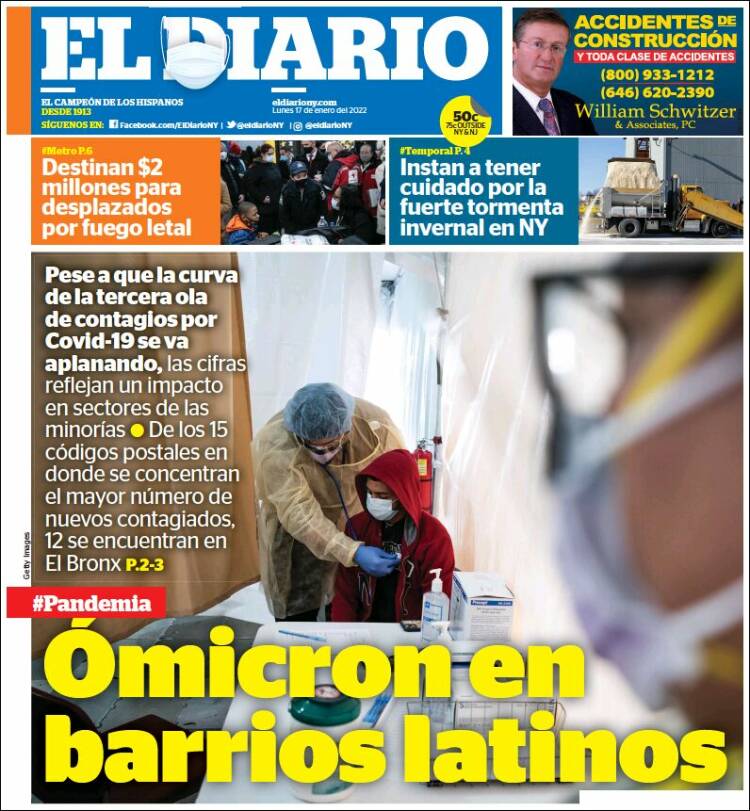 Portada de El Diario NY (USA)