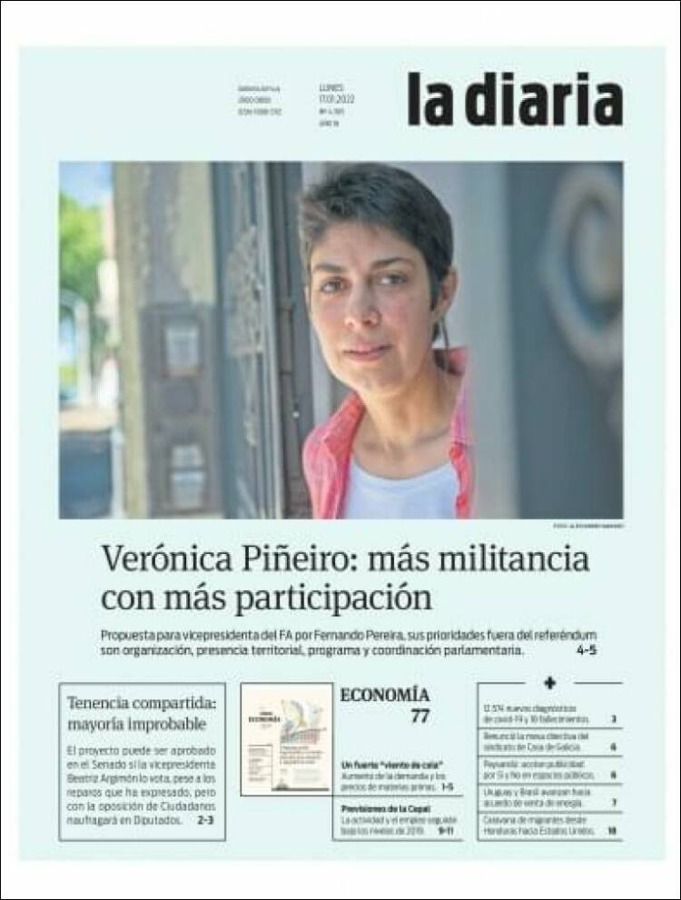 Portada de La Diaria (Uruguay)