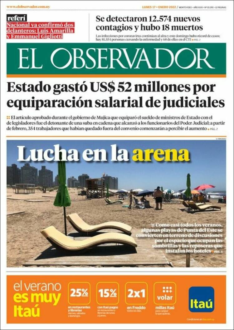 Portada de El Observador (Uruguay)