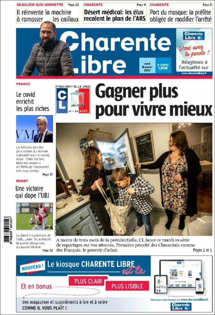 Portada de Charente Libre (Francia)