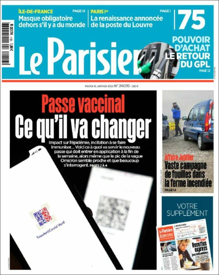 Portada de Le Parisien (Francia)