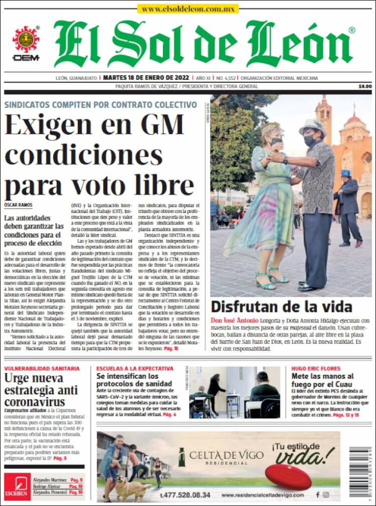 Portada de El Sol de León (Mexique)