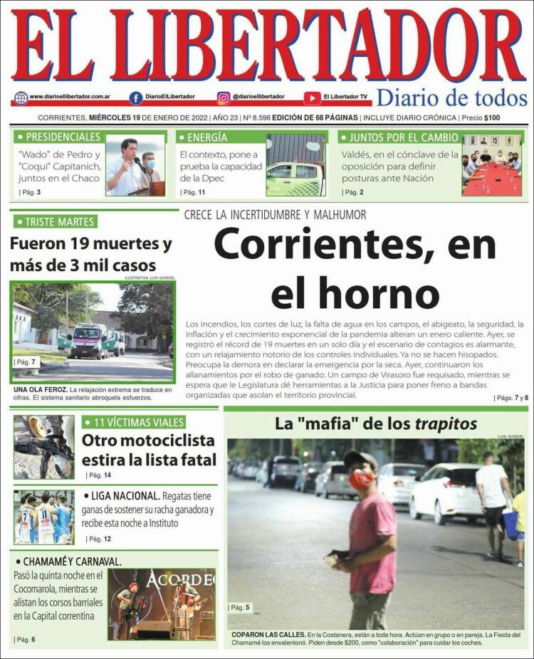 Portada de Diario El Libertador (Argentina)