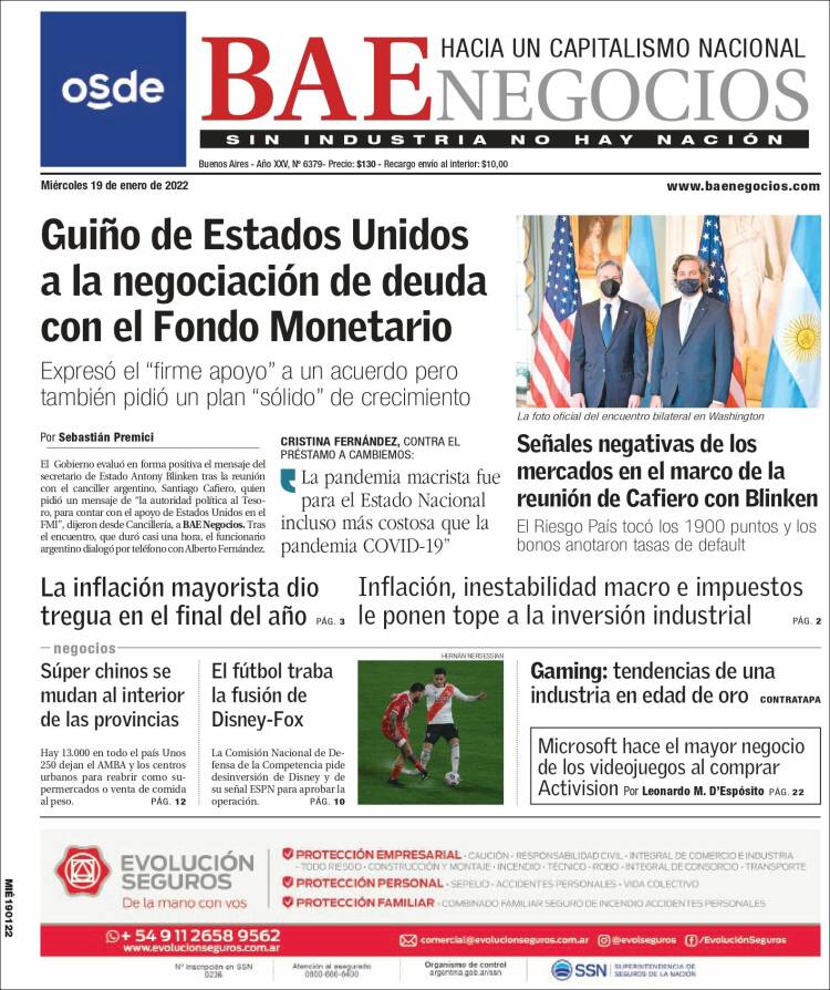 Portada de Buenos Aires Económico (Argentina)