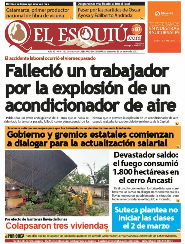 Portada de El Esquiu (Argentina)