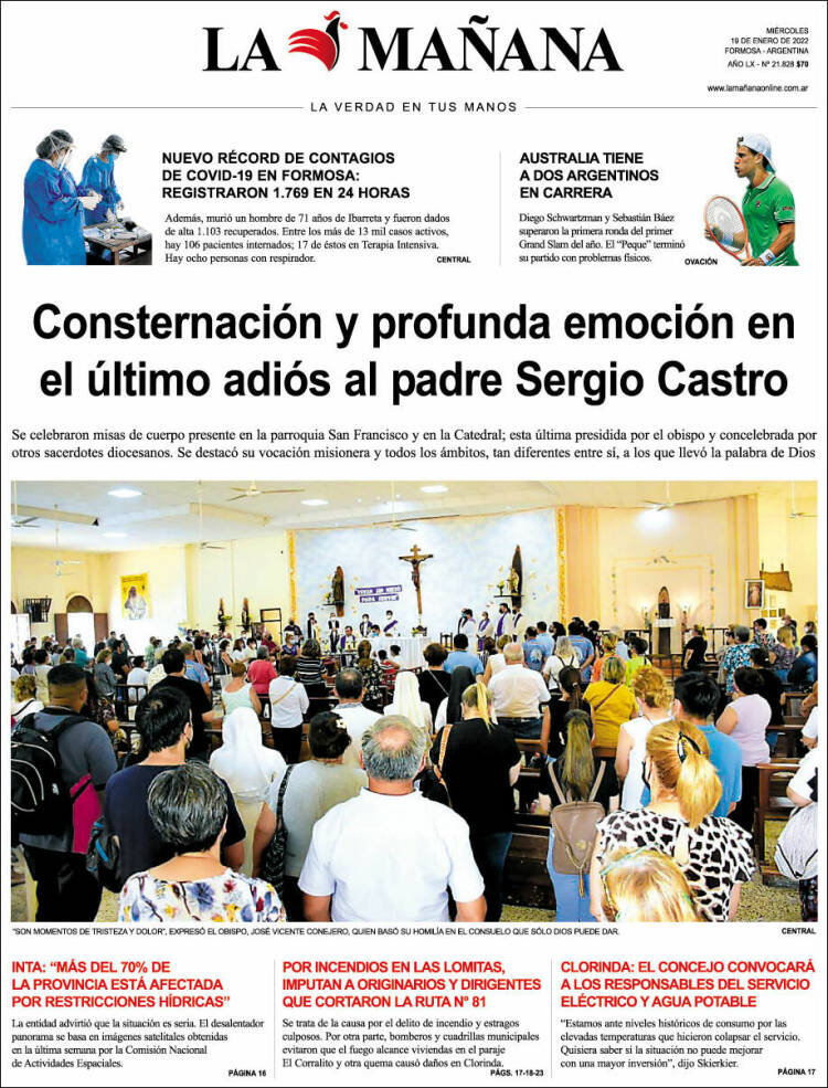 Portada de Diario La Mañana (Argentina)