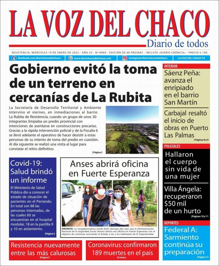 Portada de La Voz del Chaco (Argentina)