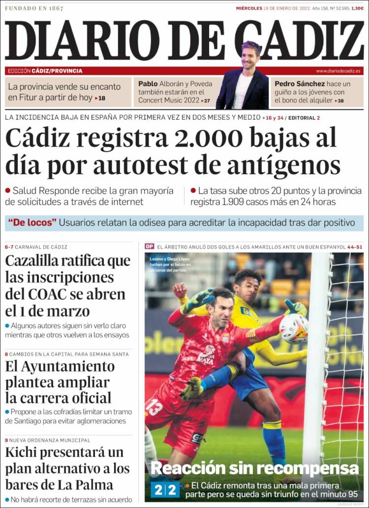 Portada de Diario de Cádiz (España)