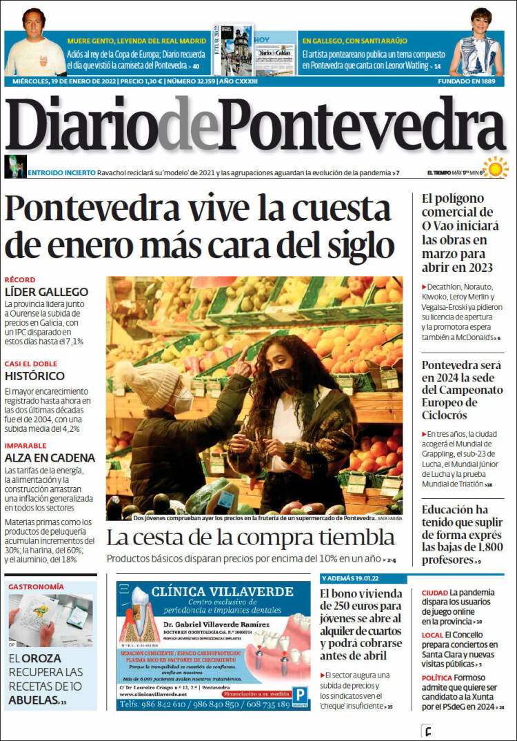 Portada de Diario de Pontevedra (España)