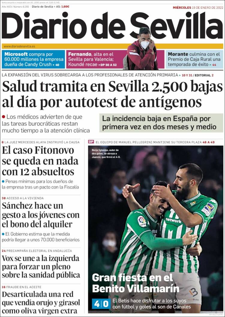 Portada de Diario de Sevilla (España)