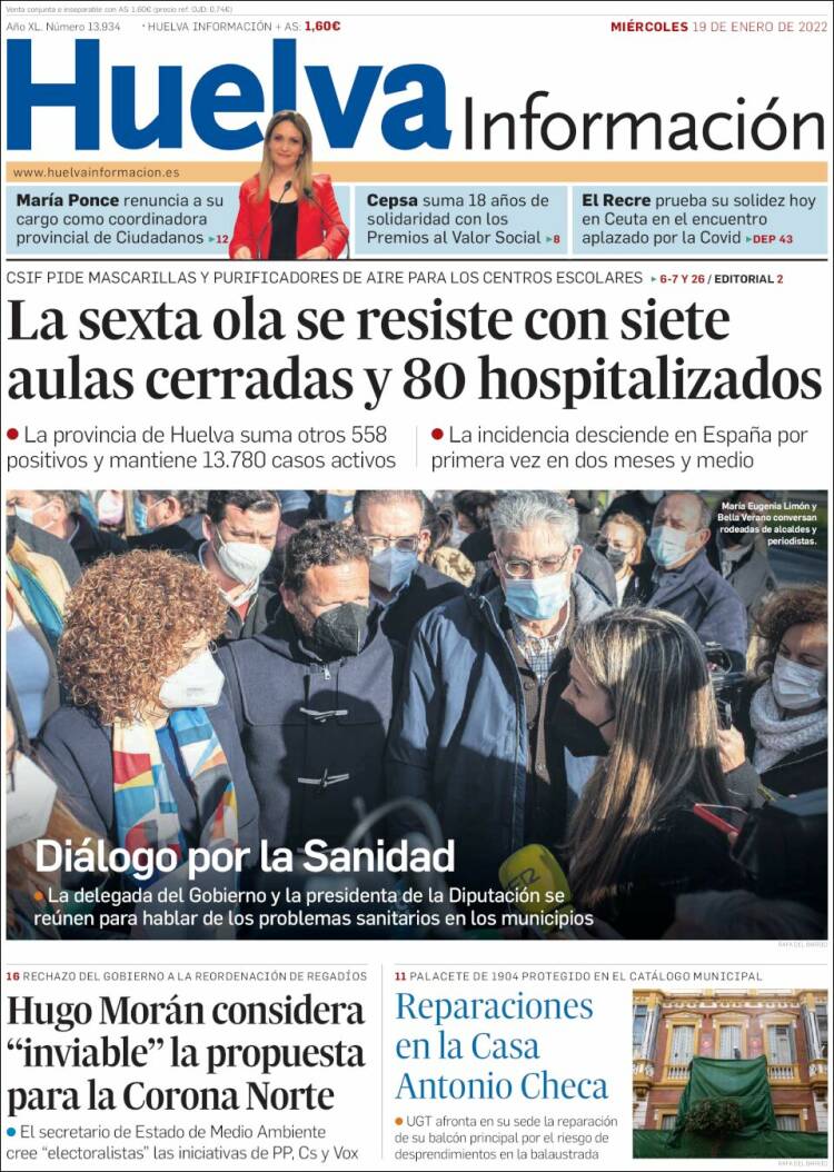 Portada de Huelva Información (España)