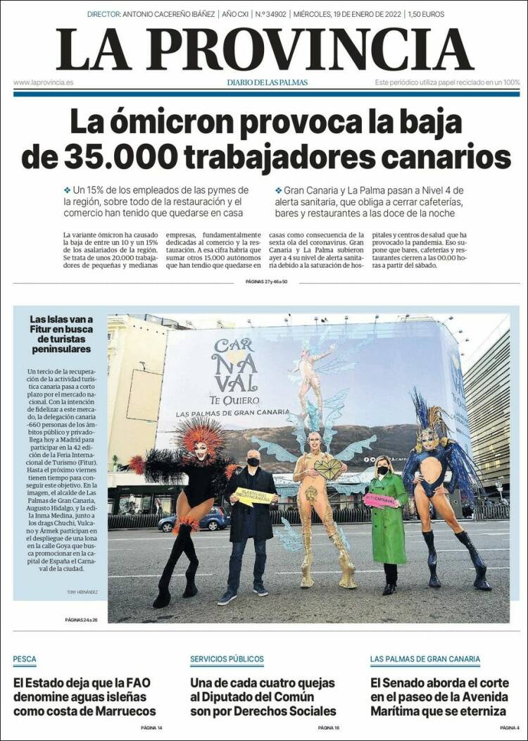 Portada de La Provincia (España)