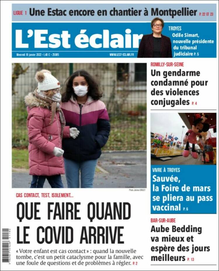 Portada de L'Est Eclair (Francia)