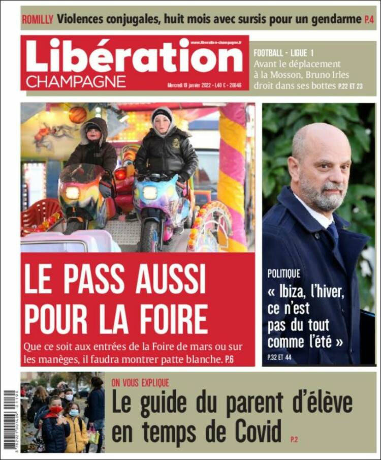 Portada de Libération Champagne (Francia)