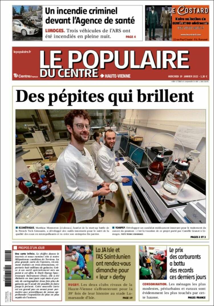 Portada de Le Populaire du Centre (Francia)