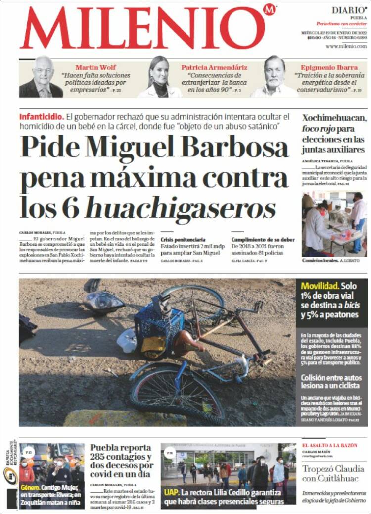 Portada de Milenio de Puebla (México)