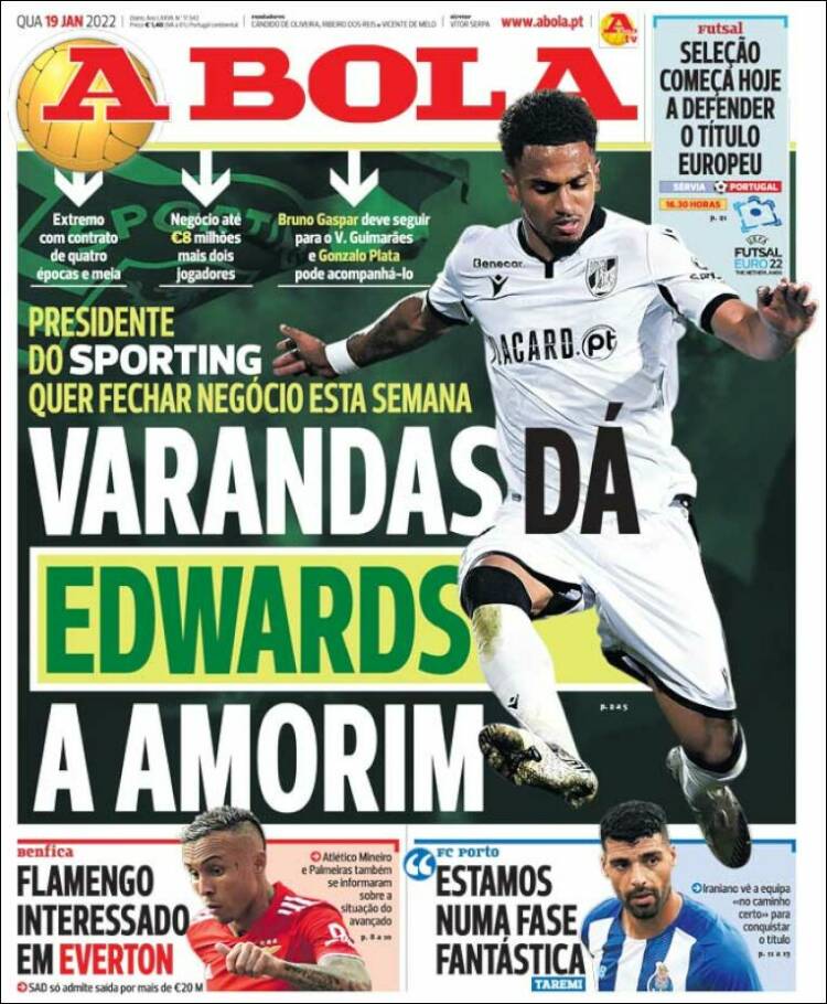 Portada de A Bola (Portugal)