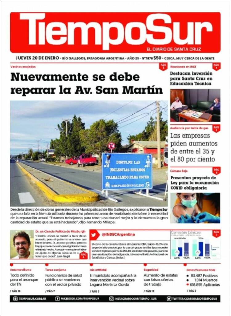 Portada de Tiempo Sur (Argentina)