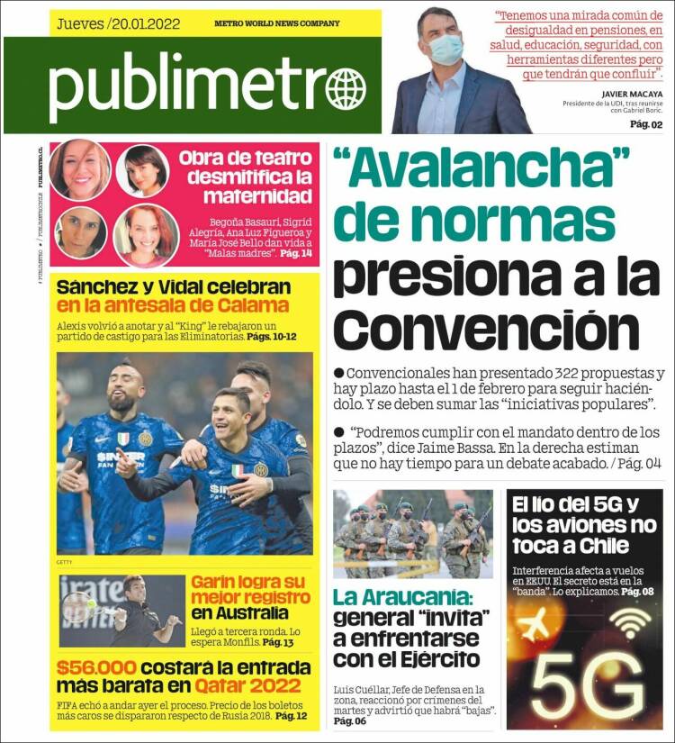 Portada de Publimetro (Chile)