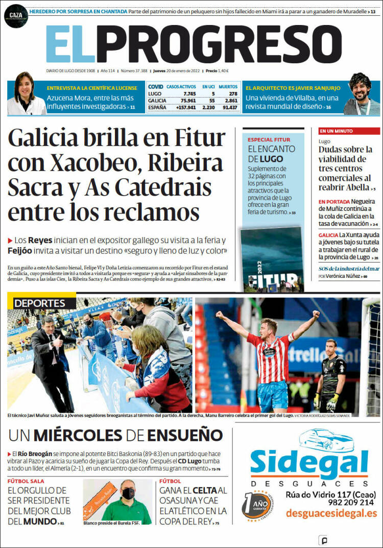 Portada de El Progreso (Espa&ntilde;a)